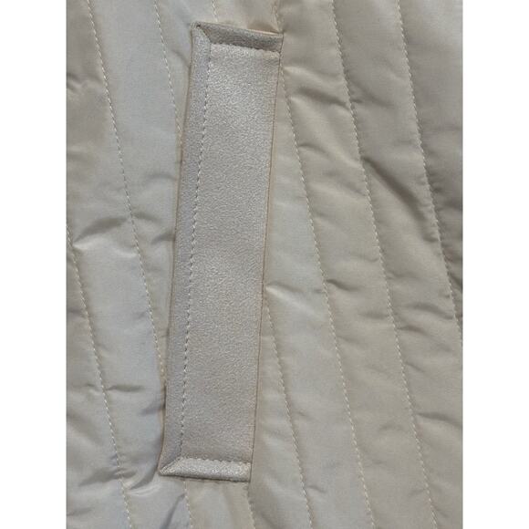 Banana Republic Women's Ivory Quilted Jacket With Faux Sued Collar & Trim Sz XL - Picture 11 of 13